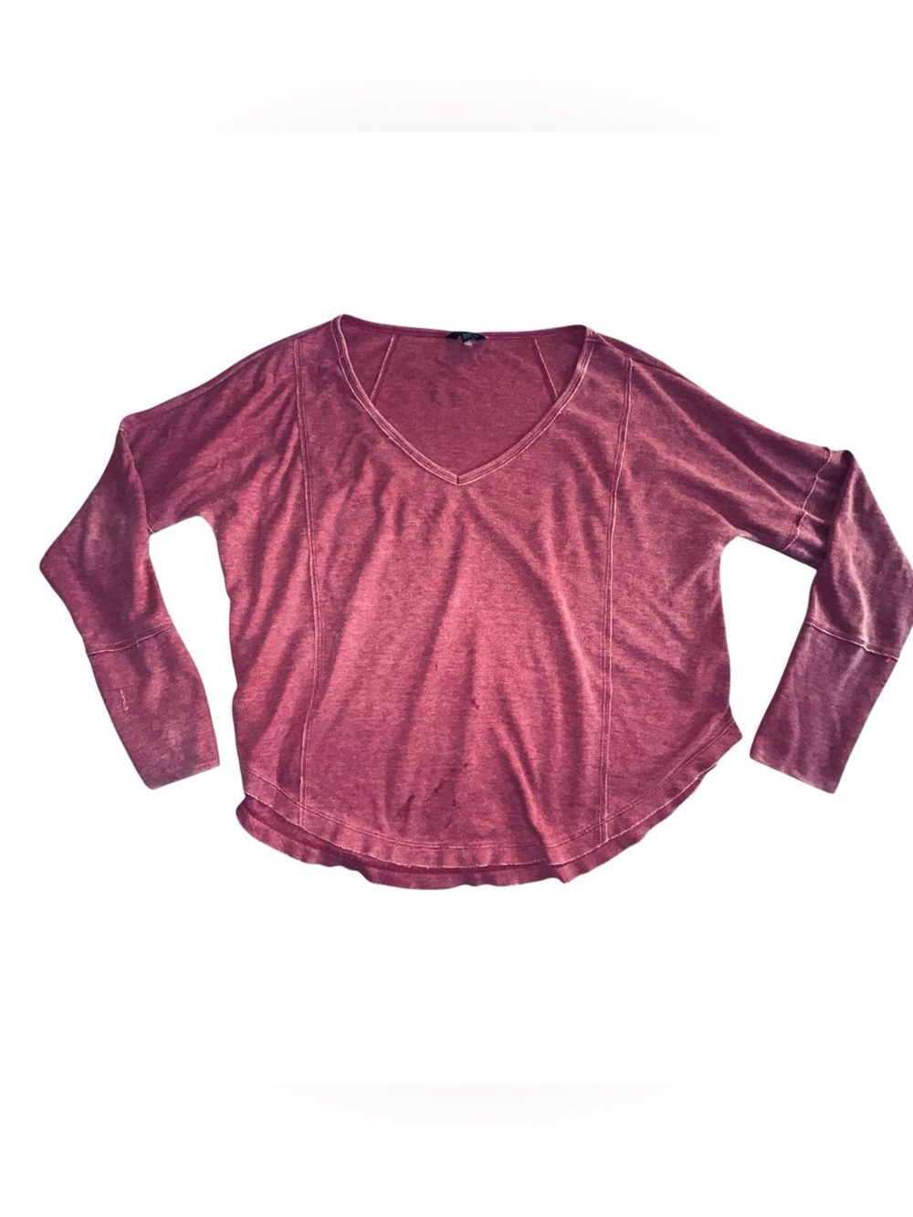 Lucky Brand V-Neck Long Sleeve Top - Rose size XLarge